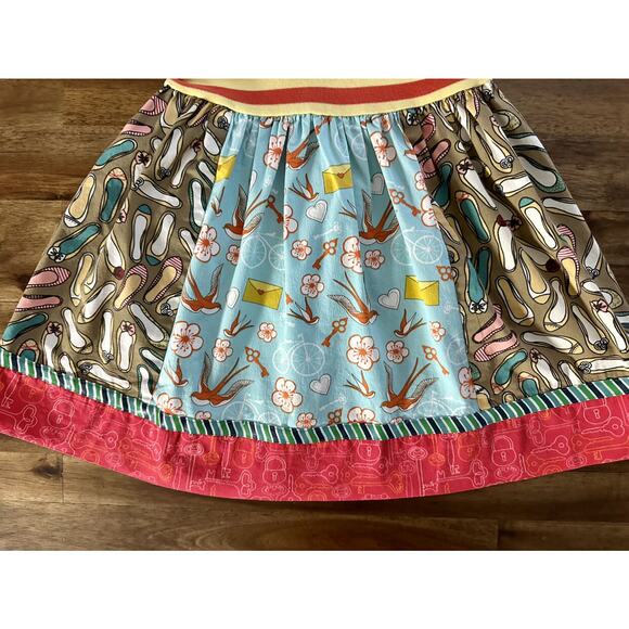 Matilda Jane It's A Wonderful Parade Ode To Shoes Sleeveless Stripe Floral Dress - Picture 3 of 7